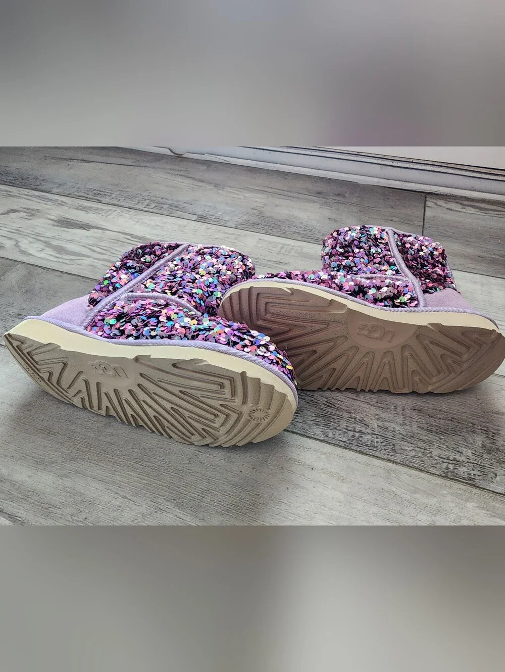 UGG Kids Iridescent Pink Sequin Boots 4
